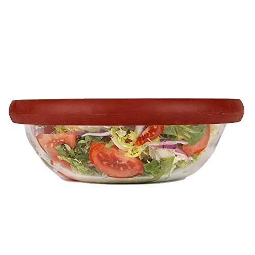 Food Huggers Replacement Lids for Glass Storage Containers | Silicone & Glass Lids that Don’t Crack | Fits Most Round Container Brands & Bowls | 100% Plastic Free | 1 Lid (X-Large), Terracotta - color: Terracotta, size: 1 Lid (X-Large)