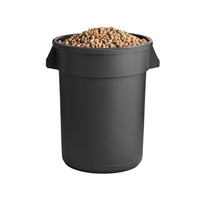PRO&Family Commercial Round Trash Can, Ingredient Bin, Heavy-Duty Plastic, Anti-Static, Kitchen, Office, Outdoor Use (Black, 32 Gallon) - color: Black, size: 32 Gallon