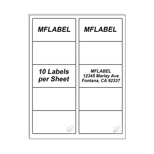 MFLABEL 2x4 Shipping Labels - 25 Sheets (250 Labels) for Laser & Inkjet Printers, 10-UP FBA Address Stickers, Matte White Self-Adhesive Mailing Labels for Packages, Boxes, envelopes - size: 2" x 4" (10-up), style: 25 Sheets