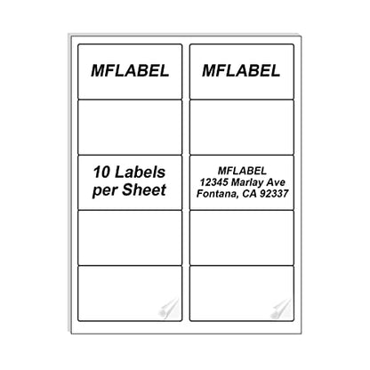 MFLABEL 2x4 Shipping Labels - 25 Sheets (250 Labels) for Laser & Inkjet Printers, 10-UP FBA Address Stickers, Matte White Self-Adhesive Mailing Labels for Packages, Boxes, envelopes - size: 2" x 4" (10-up), style: 25 Sheets
