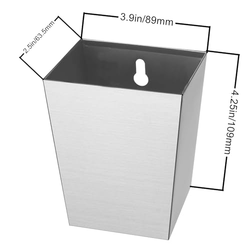 Stainless Steel Bottle Cap Catcher Wall Mounted Narrow Brushed Silver Beer Top Bucket with Drain Openings for Outdoor Post Table Fridge - color: Brushed Silver
