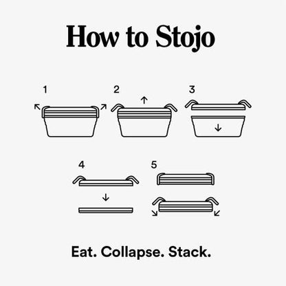 STOJO Collapsible Sandwich Box – 24oz, Reusable Food Storage Container, Silicone Bowl for Hot/Cold Food – Meal Prep, Lunch, Camping, Hiking – Dishwasher Safe (Mimosa, Set of 1) - color: Mimosa