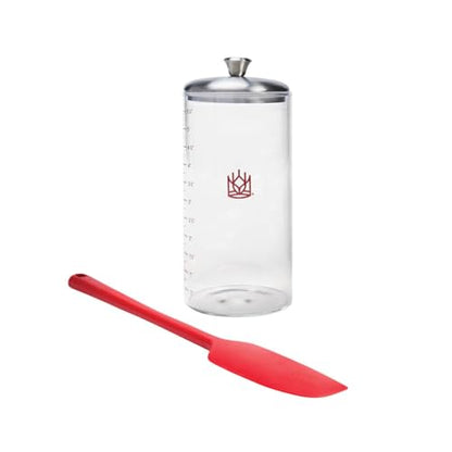 King Arthur Baking Company Petite Glass Sourdough Storage Crock With Lid And Spatula, Borosilicate Glass, 1-Pint Capacity - size: 1-Pint, Glass