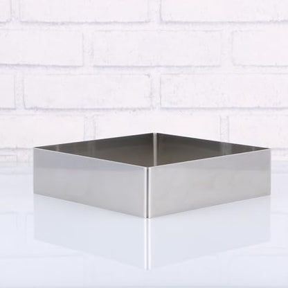 GALPADA Stainless Steel Square Cake Ring 7.28 X 7.28 X 1.96 Inch Cake Cutter Mousse Mold Reusable Baking Tool for Pastry Dessert Fondant Bread Sandwiches Cheese - size: Size 10