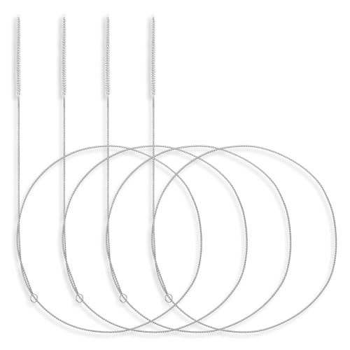 cobee 4 Pcs Straw Cleaner Brush Extra Long, 1m/39in Wire Tube Brushes with Soft Nylon Bristles Head, Wire Brush Pipe Cleaning Brush for Feeding Tubes Bottles Straw (Diameter 0.65cm)