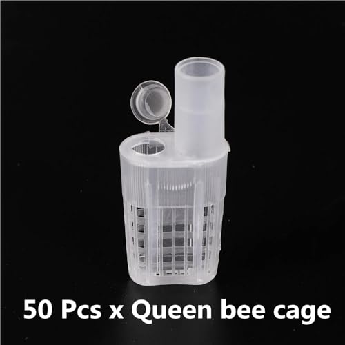 Beekeeping Queen Rearing Shipping Bar Banking Frame Bee Cage Box Transport Moving Isolator Imprison Prisoner(50Pcs Cages) - color: 50Pcs cages