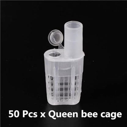 Beekeeping Queen Rearing Shipping Bar Banking Frame Bee Cage Box Transport Moving Isolator Imprison Prisoner(50Pcs Cages) - color: 50Pcs cages
