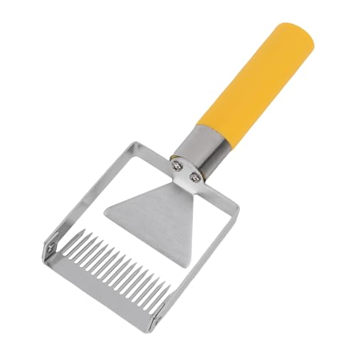 SIXRUN Adjustable Honey Uncapping Fork Stainless Steel Honey Scraper Beekeeping Tool with Comfortable Plastic Handle for Efficient Extraction Beekeeper Equipment