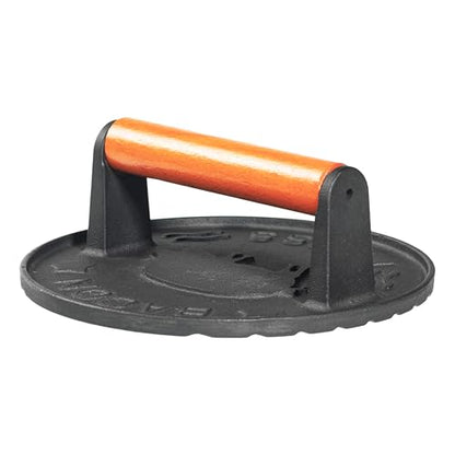 vivicreate 7 inch Burger Smasher,Patty Smasher,Hamburger Smasher Press,Griddle Press, Bacon Press, Grill Press, Meat Press, cast Iron Grill Press, Barbecue Press, with Wooden Handle - size: 7 Inch Diameter