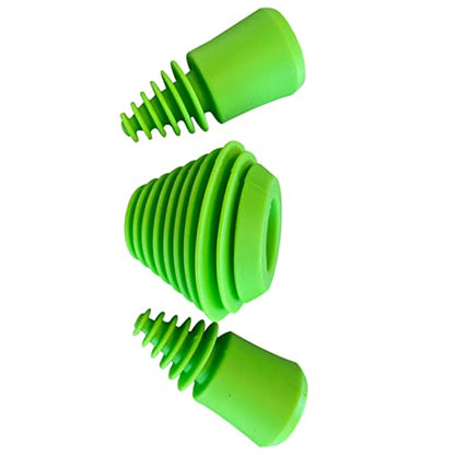 Green Piece® three Silicone Green Cleaning plugs + stoppers Preserver Cap Airtight Bottle Plug Odor Proofing Glass, Plastic and Silicon Pieces - style: 3 Green Plugs