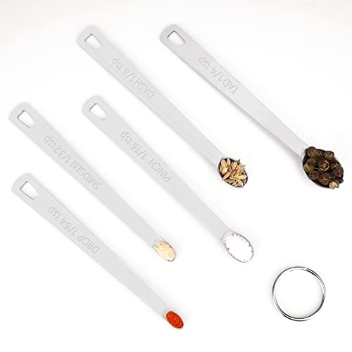 Mini Measuring Spoon Set, Heavy Duty Stainless Steel Measuring Spoons for Cooking Baking, Tablespoon Teaspoon for Dry or Liquid Ingredients, Fits in Spice Jar, 1/64 1/32 1/16 1/8 1/4 tsp - size: 5pcs-steel