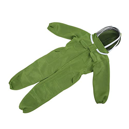 Beekeeping Suit Professional Full Body Breathable Mesh Cloth XL with Round Veil Hat - Sting Proof, Ventilated Design, Ideal for Bee Protection and Honey Harvesting