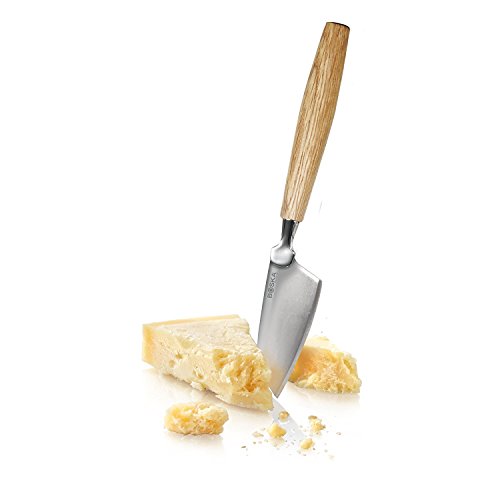 BOSKA Hard European Oak Wood Handle, Life Collection Cheese Knife, Medium, Silver, (320209) - style: Hard Cheese Knife