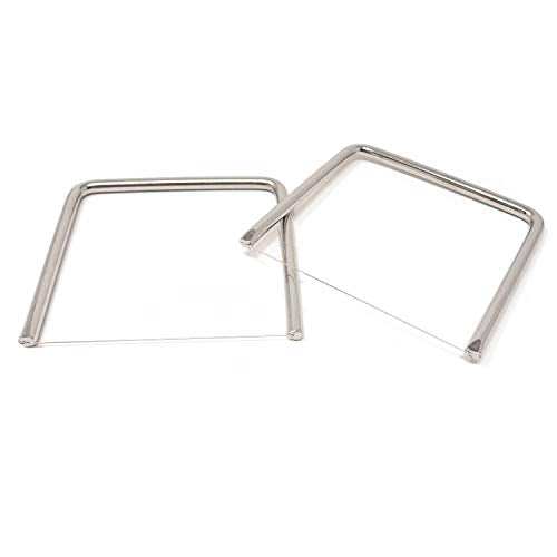 Honbay 2PCS Stainless Steel Butter Cheese Wire Cutters Slicers Knives for Kitchen (small)