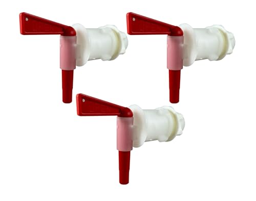 5 Gallon Bucket Spigot Kit (3 Pack) for Fermenting & Bottling | Ideal for homebrewing use. Red and white design features an easy installation process with included gaskets and nuts.