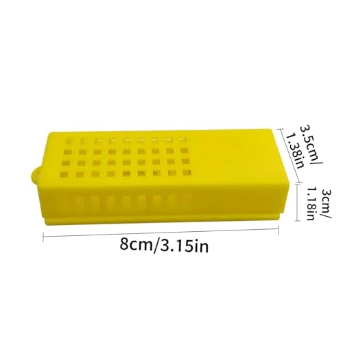 Queen Bee Cage 50Pcs Beekeeping Transport Cages Yellow Bees Queen Post Room Cage Plastic King Prisoner Bee Apiculture Tools for Beekeeping Supplies