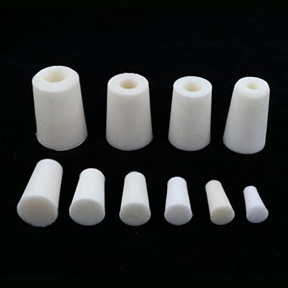 5 Pieces Test Tube Stopper Plugs Rubber Bung Stoppers Silicone Tapered Plugs Bung Airtight Seal Flexible Silicone Suitable for Househo, White, 13mm