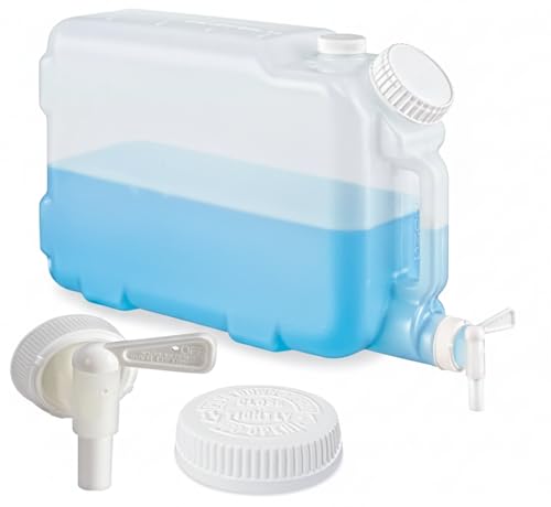 2.5 Gallon Carboy Dispenser with Spigot and Lid– Water Container Heavy-Duty HDPE Carboy for Multi Purpose Uses & Liquid Storage – Mixing Container – Made in USA - size: 2.5 Gallons