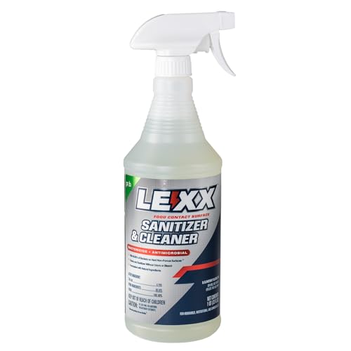 LEXX® RTU Food Contact Surface Sanitizer & Cleaner Spray - EPA-registered and NSF-listed Category A1, D2 Sanitizer, Formulated with natural ingredients, powered by Citric acid. No Rinse Required - size: 32 Fl Oz (Pack of 1)