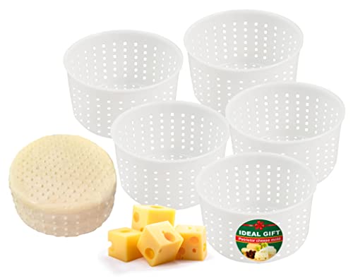 PetriStor 5 pcs Soft Cheese Mold for Cheese Making 0.7QT - Small Cheese Molds - Homemade Cheese Making Supplies - Cream Cheese Form Mold - Molde Para Queso Fresco Casero