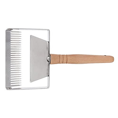 Beekeeping Wide Uncapping Fork Scraper Honey Beehive Shovel Apicultural Equipment Stainless Steel Tines Durable Wood Handle for Efficient Honey Harvesting