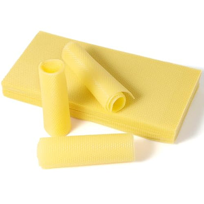 60-Pack Beeswax Sheets, 16-1/3 inch x 7-2/3 inch,Beehive Wax Foundation, Beeswax Foundation Sheet, Beeswax for Candle Making Beekeeping