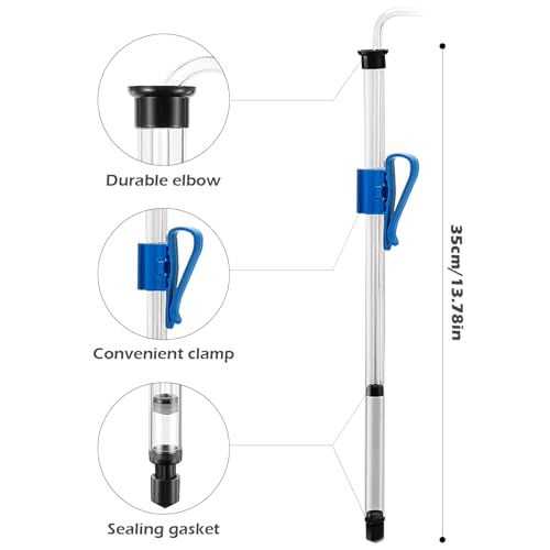 Auto Siphon Homebrew, Auto Siphon 14 Inch Homebrew Pump with Tubing and Clamp Clear Wine Making Kit for Small Batch Beer Kombucha Wine, Pump