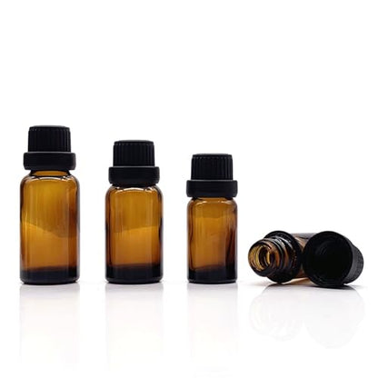 50 Pack Set 30ML Amber Glass Bottle with Orifice Reducer and Cap Small Essential Oil Vials with 2 Pipettes - size: 30ML