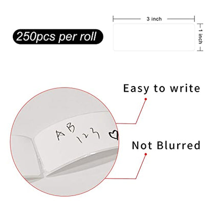 Removable Freezer Labels, Date Label 1x3 Inch Food Storage Stickers, Waterproof Oil Resistant Easy Clean Leaves no Residue 250 Total Per Roll - color: White, size: 1×3 inch