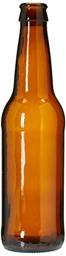 FastRack Amber Beer Bottles 12oz (Pack of 24) | Longneck Glass Beer Bottles with Pry-off Crown Finish for Home Brewing Mead, Cider & Kombucha | Durable Brewing Bottle & Bottling Kit