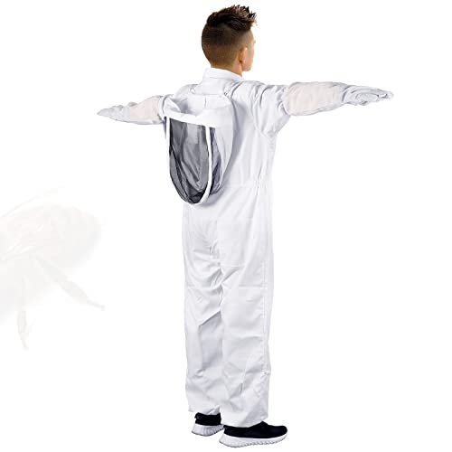 Professional Bee Suit for Men Women with Gloves, Full Body Beekeeping Suit with Ventilated Hood, Bee Outfit for Backyard Beginner Beekeepers L - size: L for 5'3"-5'7"