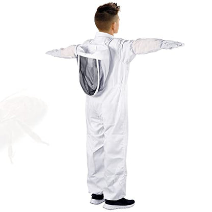 Professional Bee Suit for Men Women with Gloves, Full Body Beekeeping Suit with Ventilated Hood, Bee Outfit for Backyard Beginner Beekeepers L - size: L for 5'3"-5'7"