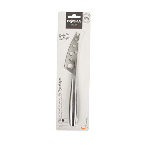 BOSKA Stainless Steel Cheese Knife - Copenhagen Nr.2 for All Types of Cheese - Multi-Functional Cheese Slicer - Handheld Slicer - Silver Non-Stick - Dishwasher Safe - for Kitchen Cooking - style: Soft & Semi Hard Cheese Knife