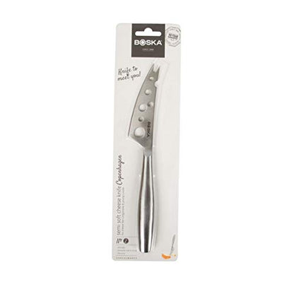 BOSKA Stainless Steel Cheese Knife - Copenhagen Nr.2 for All Types of Cheese - Multi-Functional Cheese Slicer - Handheld Slicer - Silver Non-Stick - Dishwasher Safe - for Kitchen Cooking - style: Soft & Semi Hard Cheese Knife