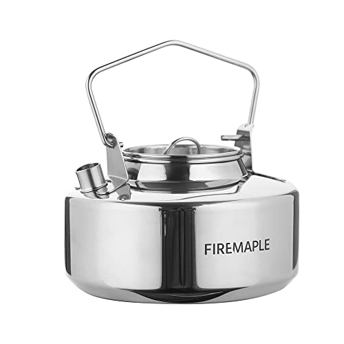 Fire-Maple Antarcti Portable 1 Liter Lightweight Stainless Steel Camping Kettle | Durable and Portable Camp Tea Pot | Ideal for Bushcraft and Outdoor Campfire Use - size: 1.1 Quarts
