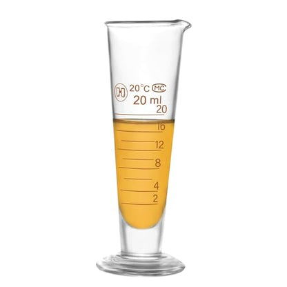 Professional Lab Graduated Measuring Cup with Spout 25ml Wide Mouth Glass Conical Beaker Thickened Borosilicate Beaker Heat Resistant (25ml) Transparent - size: 25ml