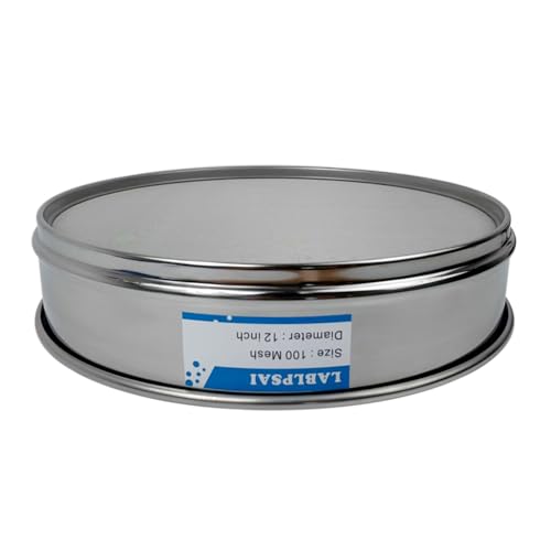 100 Mesh Lab Sieves 12" Diameter 304 Stainless Steel Wire Cloth Test Sieve for Industrial Laboratory Home - size: 100 mesh