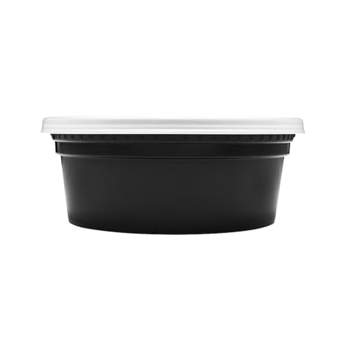 Karat [8oz - 240 ct Black PP Injection Molded Round Deli Containers with Lids (FP-IMDC8-PPB) - color: Black, size: 8oz