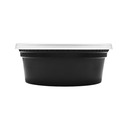 Karat [8oz - 240 ct Black PP Injection Molded Round Deli Containers with Lids (FP-IMDC8-PPB) - color: Black, size: 8oz
