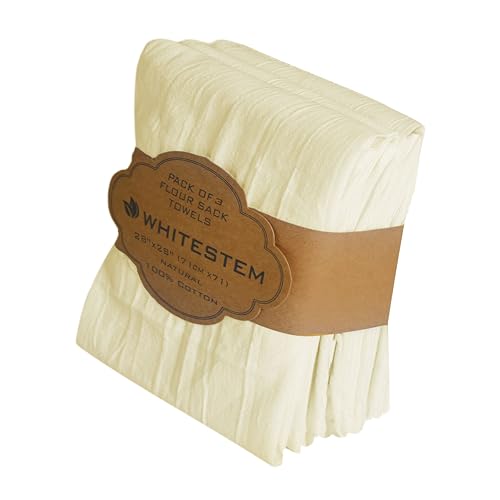 Flour Sack Towels | Tea Towel for Crafts | Kitchen Dish Cotton Blank Towel for Embroidery | Baking Bread Proofing Linen Cover | Thick Absorbent Quick Dry | 3 Pack 28"x28" Natural - color: Natural, size: 28"x28" - 3 Pack