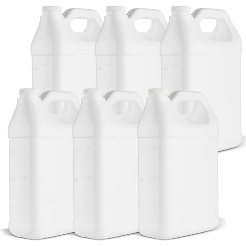 kitchentoolz Empty Gallon Jugs - 1 Gallon Plastic HDPE Storage Containers with Secure Screw Lids - Reusable Water Storage Bottles for Home, Pantry, Gardening & Household Utility Use - Pack of 6 - size: Pack of 6 Bottles