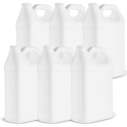 kitchentoolz Empty Gallon Jugs - 1 Gallon Plastic HDPE Storage Containers with Secure Screw Lids - Reusable Water Storage Bottles for Home, Pantry, Gardening & Household Utility Use - Pack of 6 - size: Pack of 6 Bottles