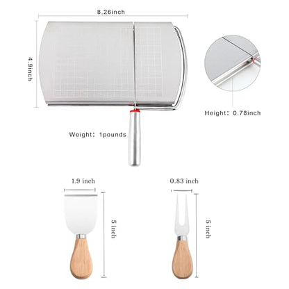 Cheese Slicer with 2 PCS Knife, Multipurpose Cheese Cutter Stainless Steel Cheese Slicers with 2 PCS Cheese Knives Set - size: Cheese Slicer with 2 Cheese Knives