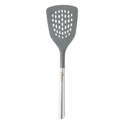 Oster Chadswyck 13” Slotted Turner Spatula, Heat Resistant Silicone Head, Stainless Steel Handle, Safe for Nonstick Cookware, Dishwasher Safe - color: Chadswyck (13" Slotted Turner)