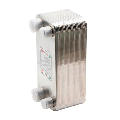 24 Plate Heat Exchanger Beer Wort Chiller Cooler SUS 304 Stainless Steel for Homebrew Cooling Robust Construction(Different Side)
