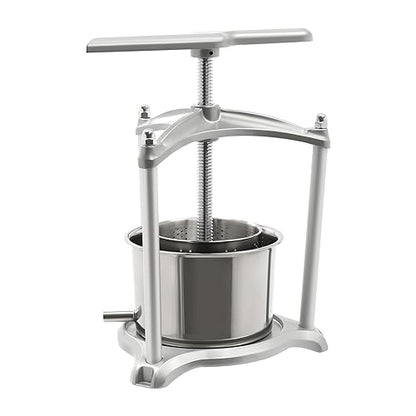 Fruit Wine Press 0.7 Gallon Stainless Steel Fruit Wine Press 100% Nature Juice Making Manual Juice Maker Apple Grape Berry Vegetables Crusher Olive Oil Cider Wine Making Press Machine - color: 0.7 Gallon