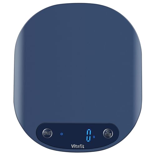 Vitafit 33lb/15kg Digital Food Scale in High Precision 0.1oz/1g, Our Own Kitchen Scale Professional Factory Since 2001, Home and Kitchen Essentials for Cooking and Baking, LED, 3 AAA Batteries, Blue - color: Blue