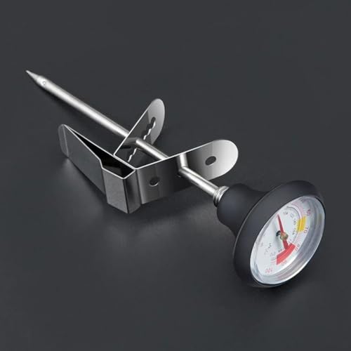Frothy Milk Thermometer, Instand Read Dial Thermometer, Stainless Steel Coffee Temperature Meter Probe Thermometer With Adjustable Clip For Coffee Pot