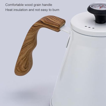 1.2L Stainless Steel Drip Coffee Kettles with Integrated Thermometers and Ergonomic Handle for Brewing Modern Design Kettles - color: Yellow