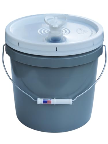 2 Gallon Bucket with Lid & Handle Pour Spout Leak Proof Food Grade HDPE Pail Storage Container Gamma Seal Air Tight Premium Quality BPA Free Buckets All Purposes Dry & Liquid Contents FDA Compliance - color: Gray